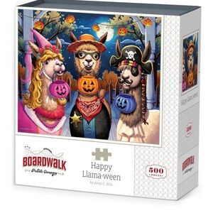 BOARDWLK HAPPY LLAMA-WEEN 500 Piece PUZZLE